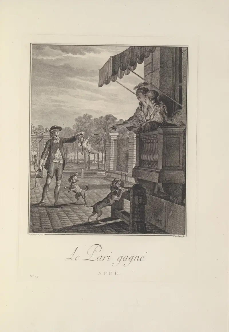 Det vunna vadet (Camligue efter J. M. Moreau le Jeune) av Albert Christophle