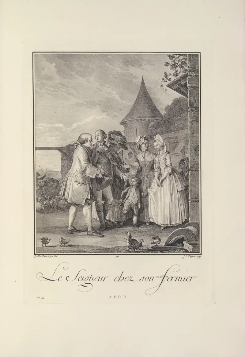 Le Seigneur chez son Fermier (J. L. Delignon after J. M. Moreau le Jeune) av Albert Christophle