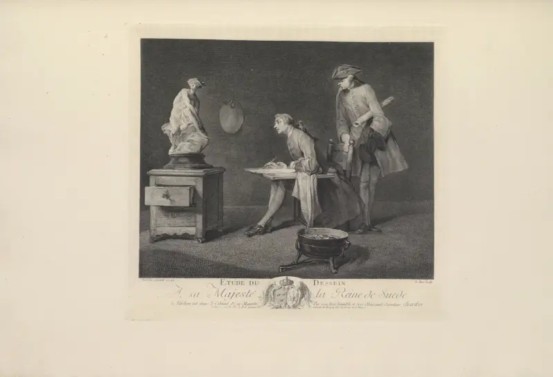 Studiet av teckning (J. P. Lebas efter J. B. S. Chardin) av Albert Christophle