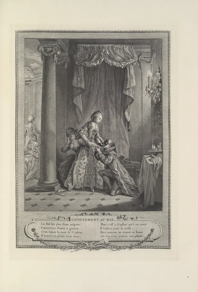L’Événement au Bal (Duclos and Ingouf le Jeune after S. Freudenberger) av Albert Christophle
