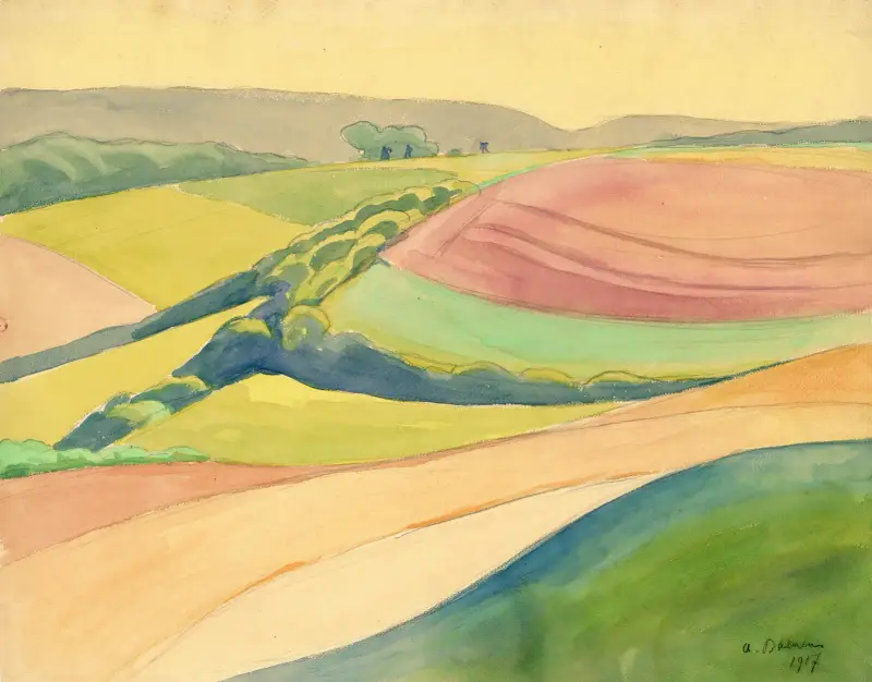 Landschap in aquarel, 1917 – nr 2 av Albert Daenens