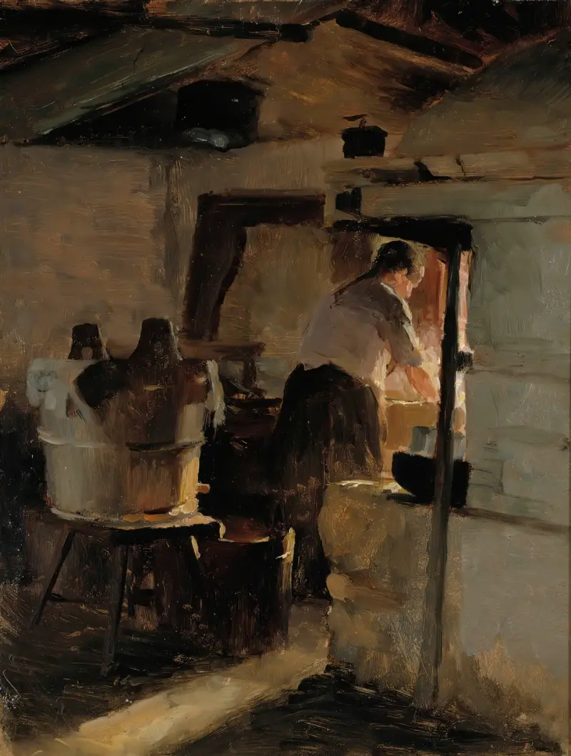 Vid spisen av Albert Edelfelt