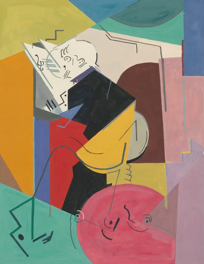 Studie för porträtt av Florent Schmitt av Albert Gleizes