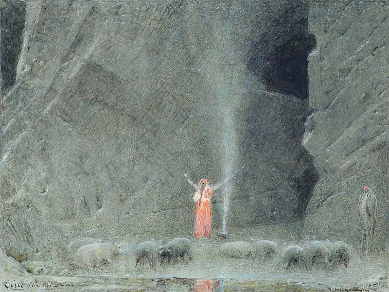 Kirke und die Schweine von Albert Goodwin