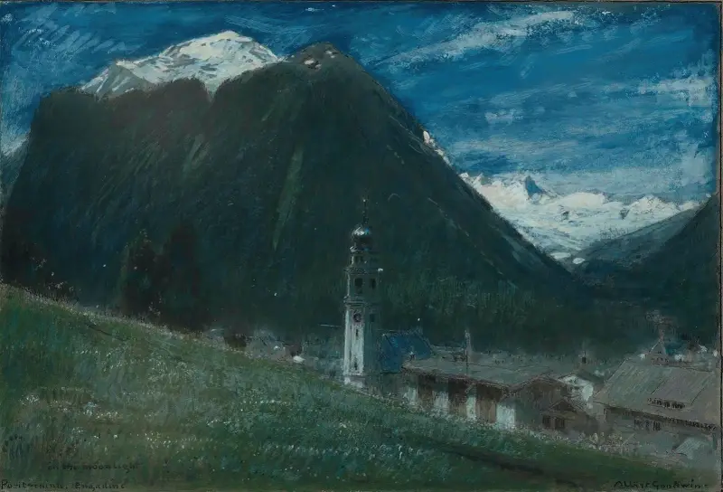 In The Moonlight, Pontresina, Engadine, Switzerland av Albert Goodwin