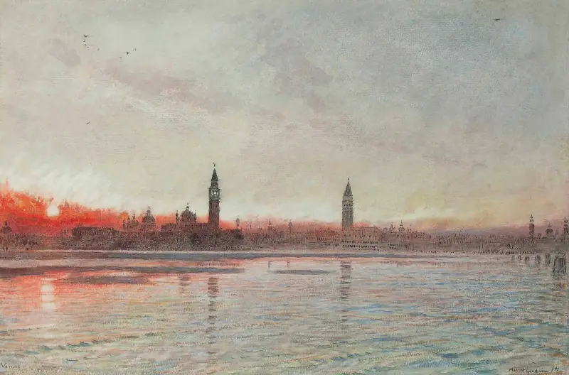 Západ slunce v Benátkách, Albert Goodwin