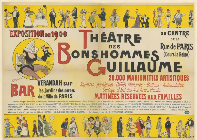 Utställningen 1900. Théâtre des Bonshommes Guillaume 20 000 konstnärliga marionetter av Albert Guillaume