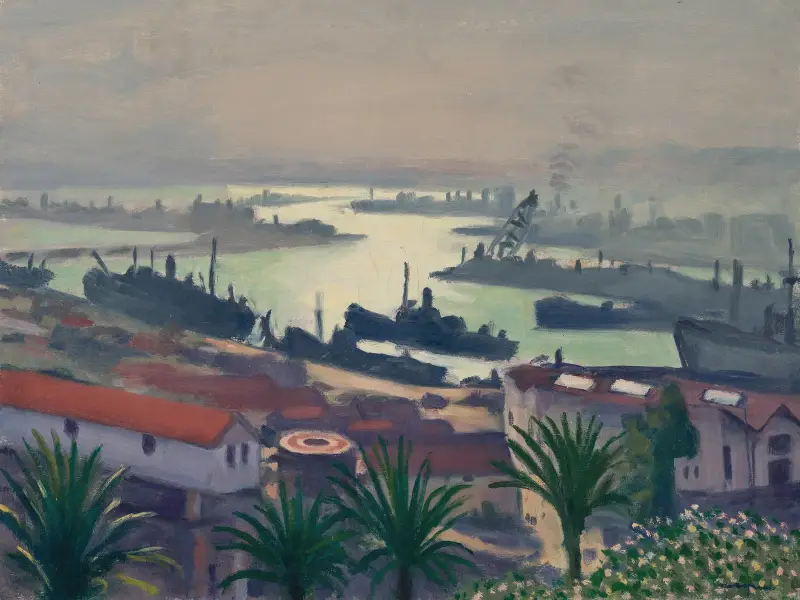 Alger, mörkt väder över Aghas hamn av Albert Marquet