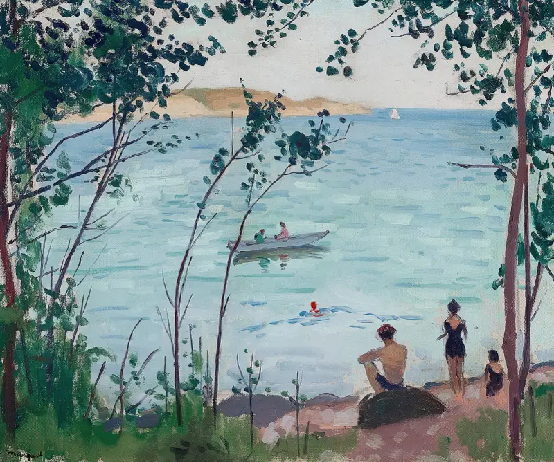 Badende in Carqueiranne von Albert Marquet