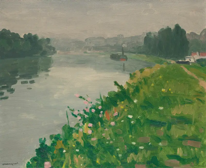 Berge de la Seine à Méricourt av Albert Marquet