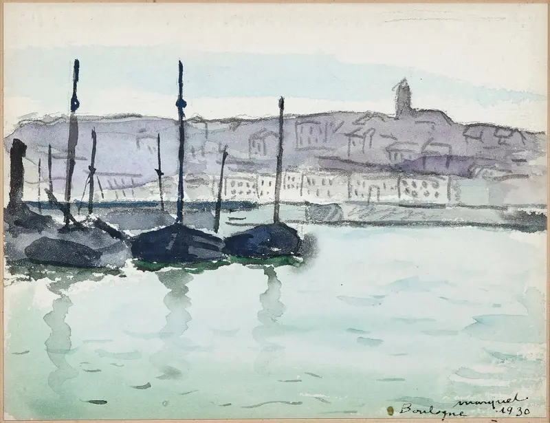 Boulogne-sur-mer, bateaux dans le port av Albert Marquet