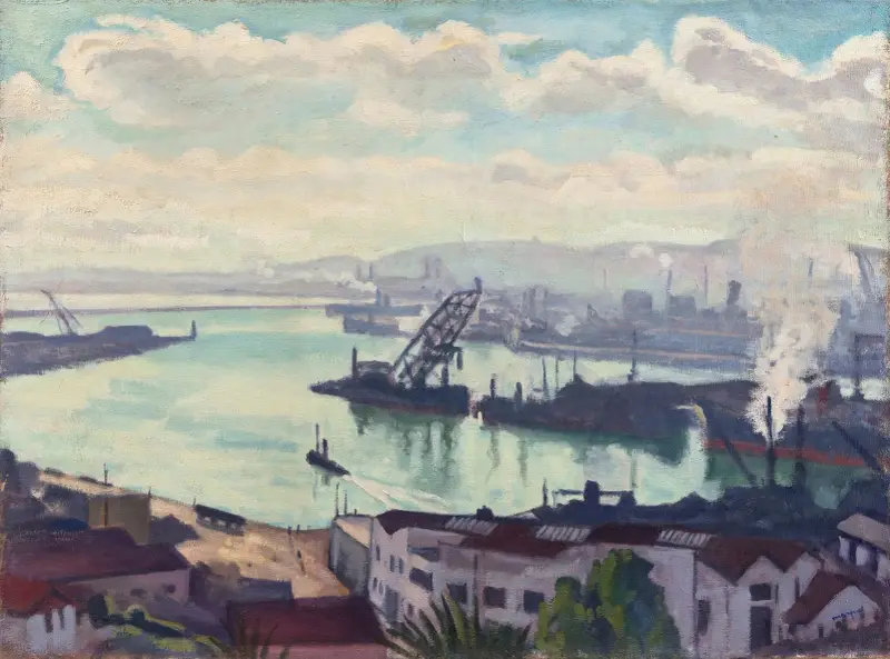 Rök över hamnen av Albert Marquet