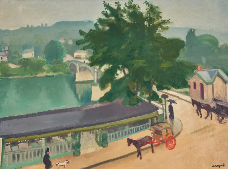 Bron i Chennevières, gråväder av Albert Marquet
