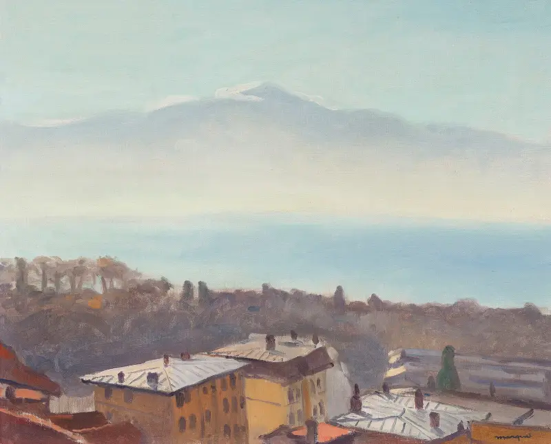 Les toits d’Ouchy et le Léman av Albert Marquet