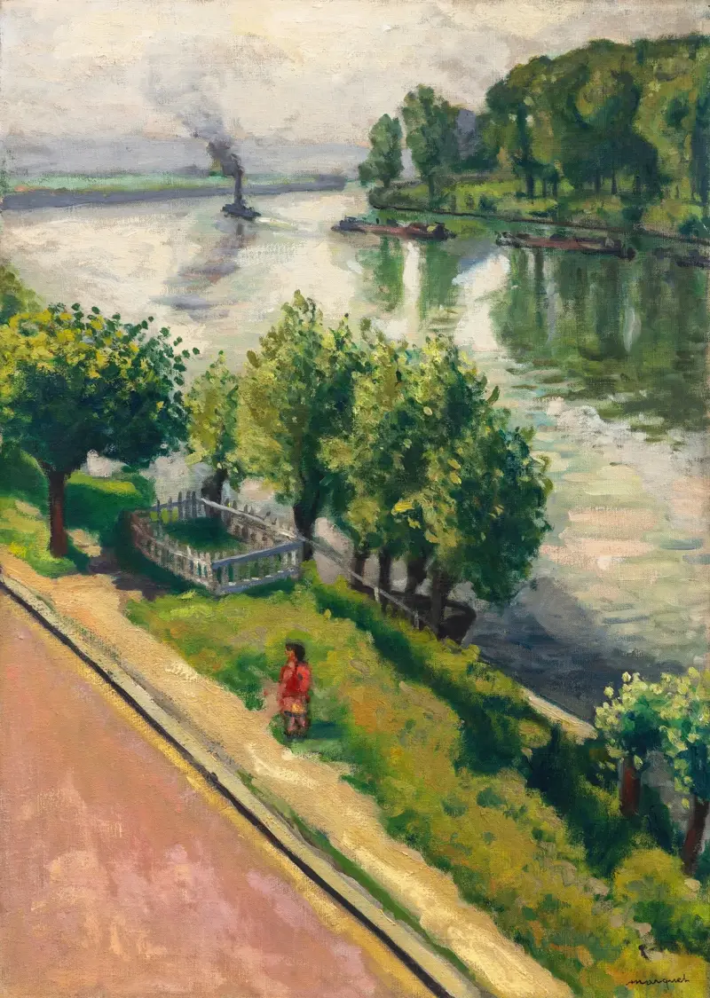 Petite fille au bord de l’eau, La Frette av Albert Marquet