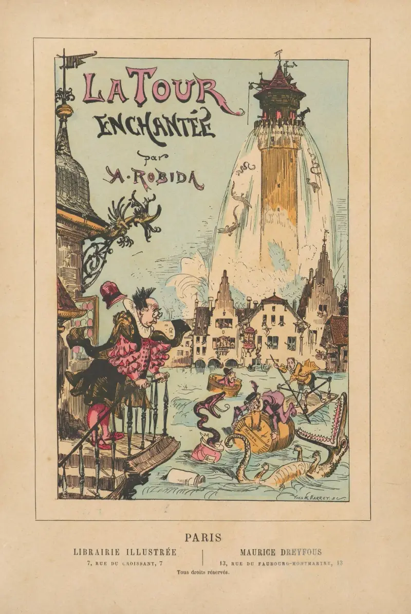 Der verzauberte Turm – Titelseite von Albert Robida