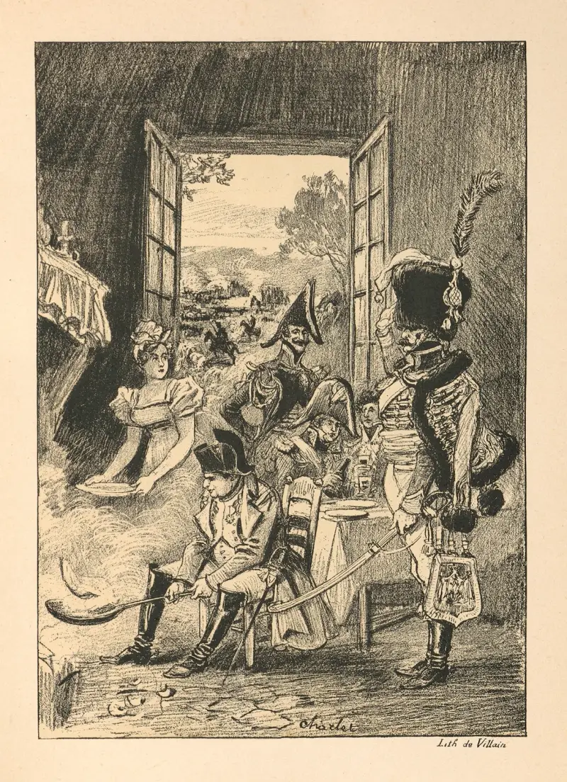 Napoleon hos värdshusvärdinnan av Albert Robida