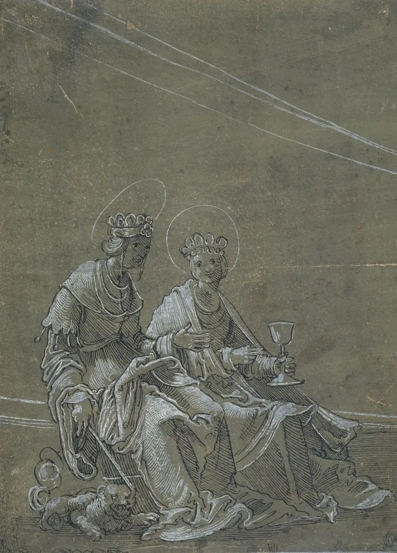 Die Heilige Margarete und die Heilige Barbara av Albrecht Altdorfer