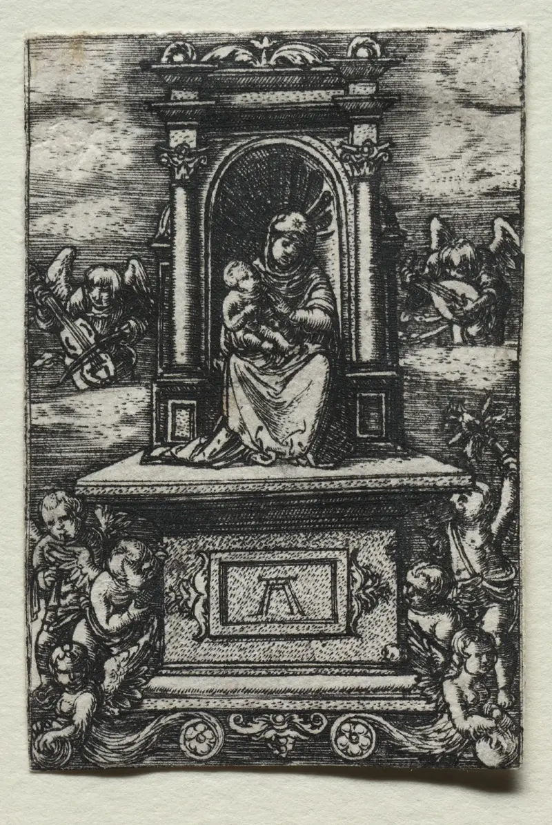 Den sköna jungfrun från Regensburg på ett altare av Albrecht Altdorfer