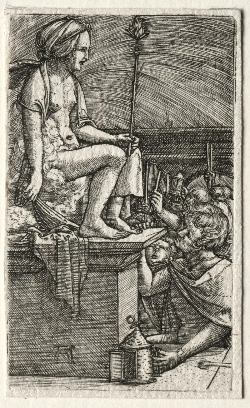 Den romerska kurtisanen eller trollkarlen Virgilius hämnd av Albrecht Altdorfer