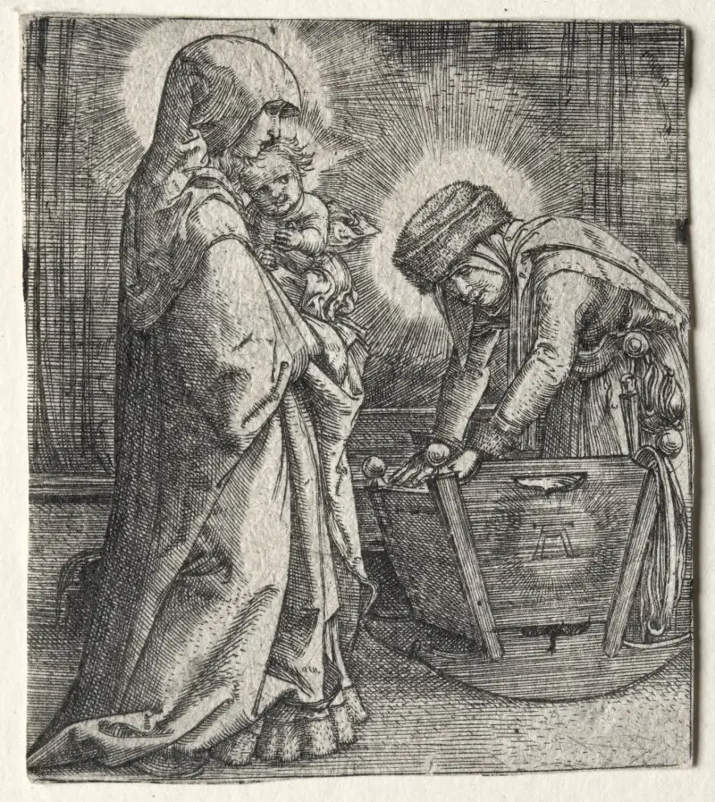 The Virgin with the Child and St. Anne at the Cradle av Albrecht Altdorfer