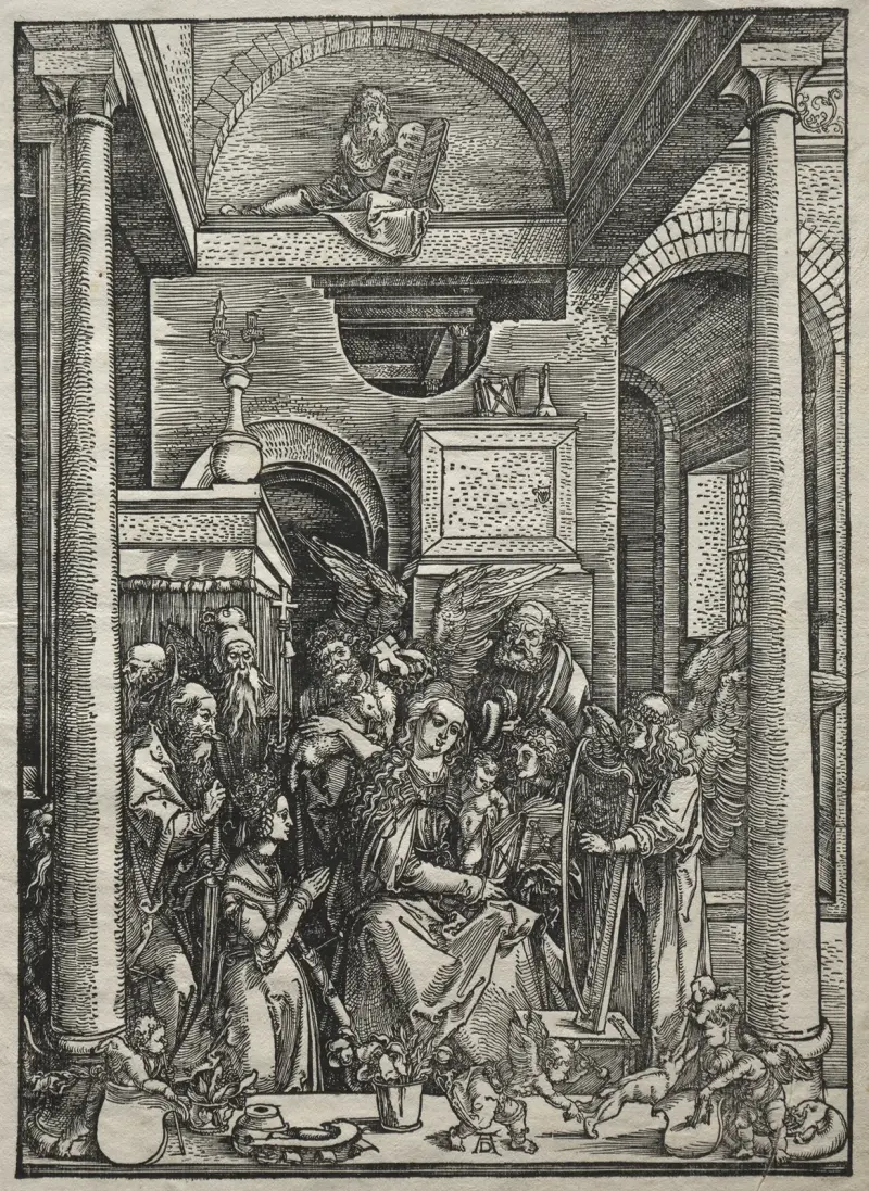 Adoration of the Virgin and Child by Saints and Angels av Albrecht Dürer