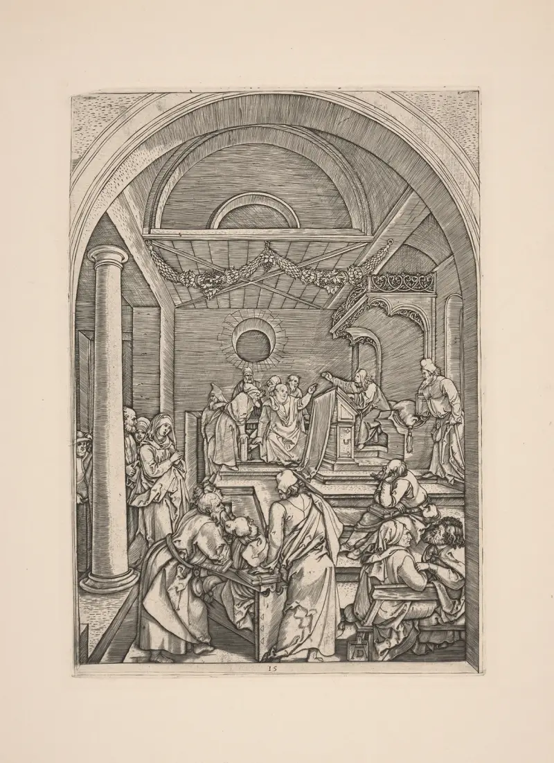 Amazing the Pharisees av Albrecht Dürer