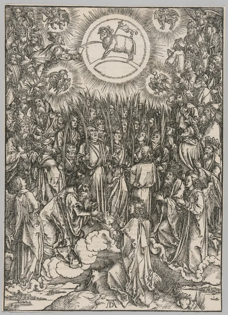 Apocalypse; The Adoration of the Lamb—The Hymn of the Chosen av Albrecht Dürer