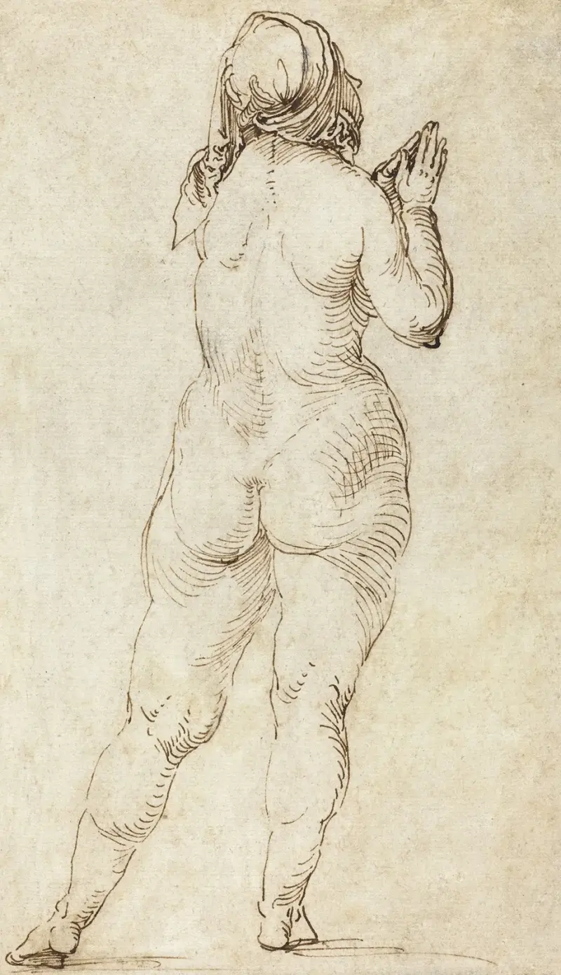 Female Nude Praying av Albrecht Dürer
