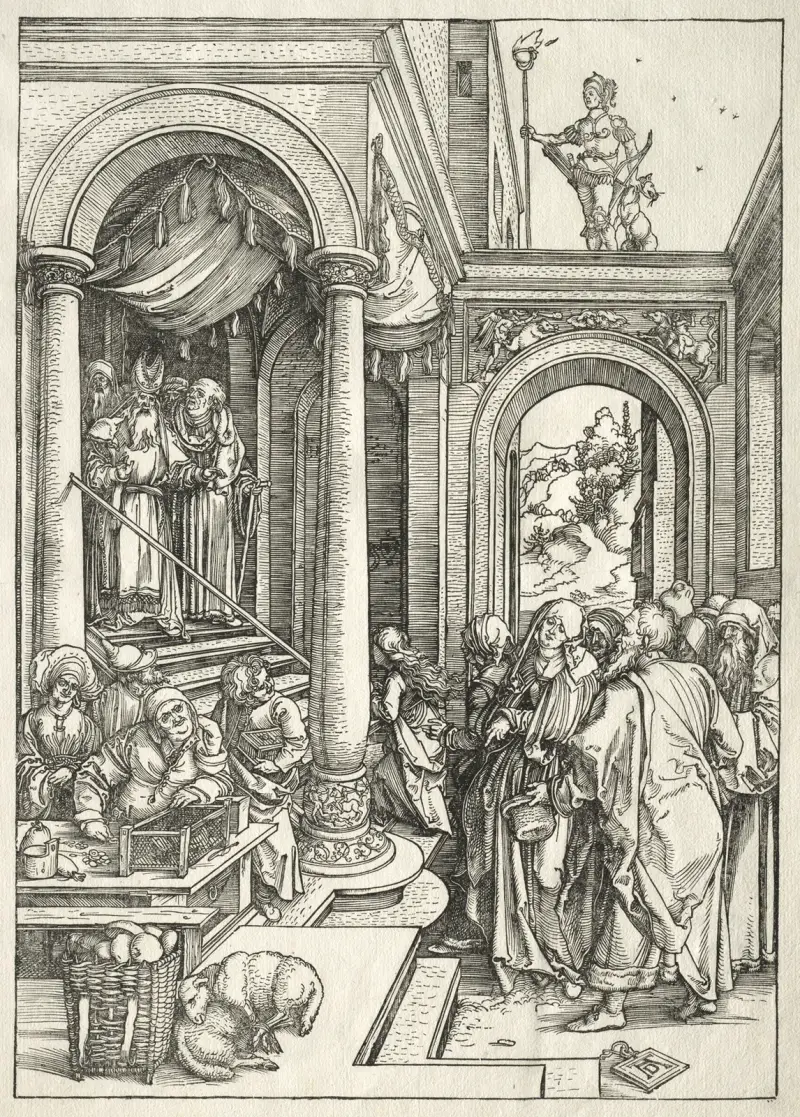 Presentation of the Young Virgin in the Temple av Albrecht Dürer