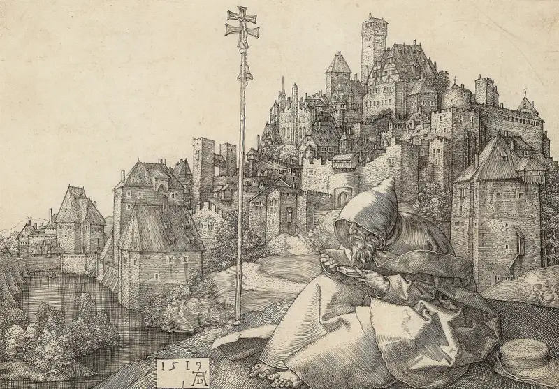 Der heilige Antonius beim Lesen, 1519 – Nr. 1 von Albrecht Dürer
