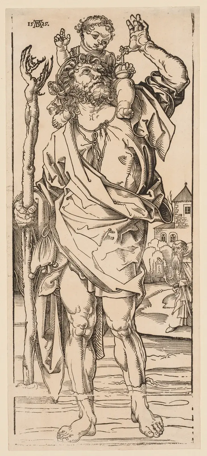 Svatý Kryštof přechází řeku, Albrecht Dürer
