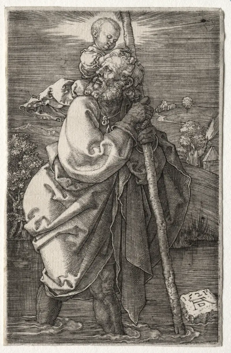 St. Christopher, Facing to the Left av Albrecht Dürer