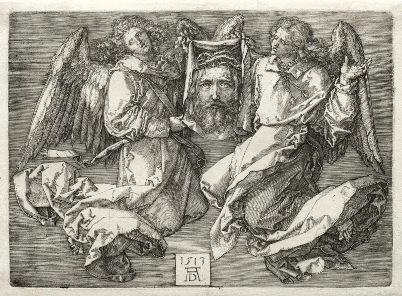 Sudarium Displayed by Two Angels av Albrecht Dürer