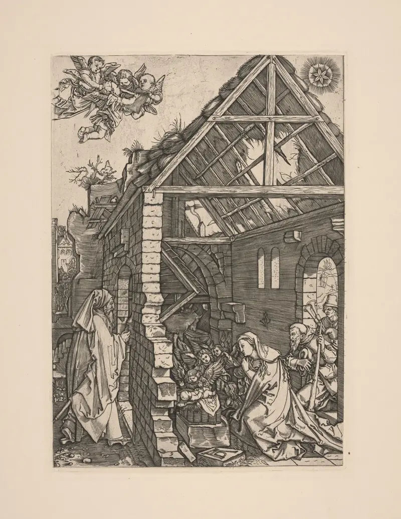 The Adoration of the Shepherds (The Nativity). av Albrecht Dürer