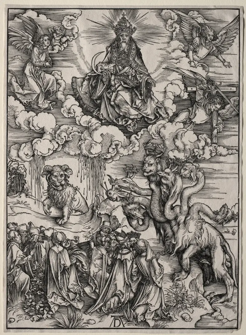 The Beast with Seven Heads and the Beast with Lamb’s Horns av Albrecht Dürer