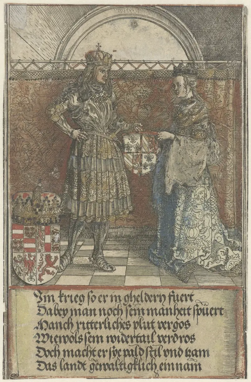 The Burgundian Wedding; Maximilian Marries Mary of Burgundy av Albrecht Dürer