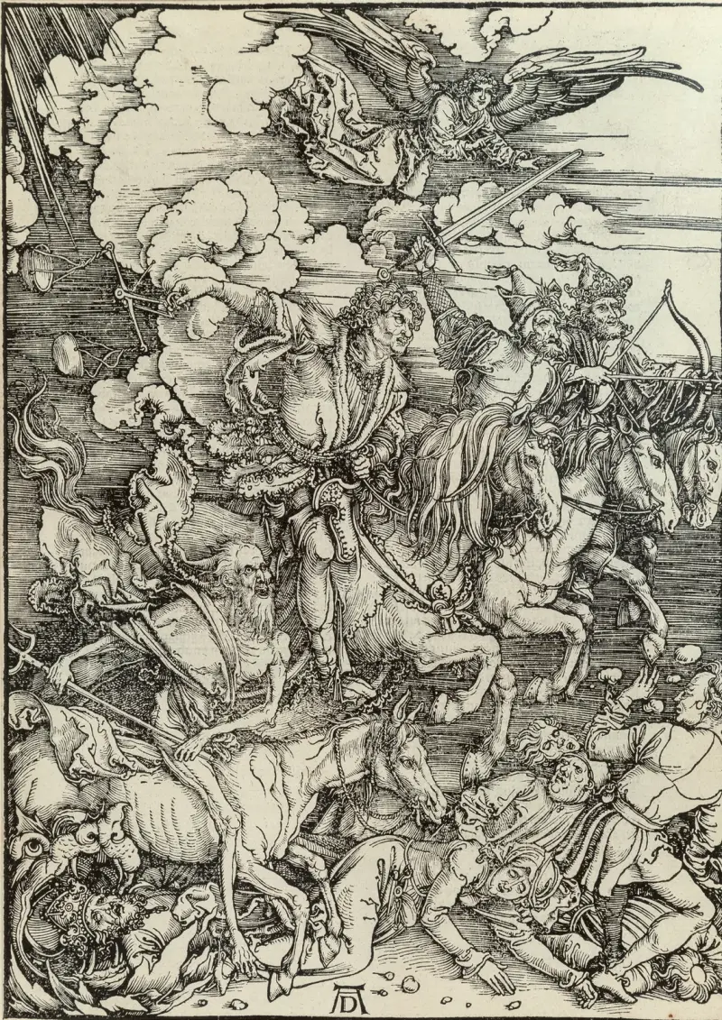 The Four Horsemen of the Apocalypse, from The Apocalypse av Albrecht Dürer