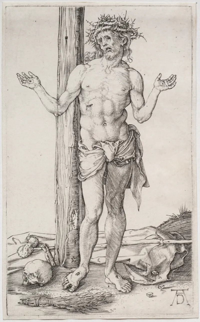 The Man of Sorrows Standing, with Hands Raised av Albrecht Dürer