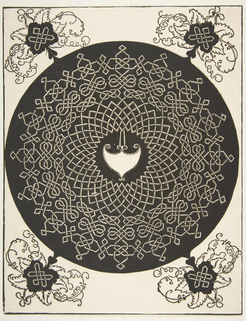 The Second Knot. Interlaced Roundel with an Amazon Shield in its Center av Albrecht Dürer