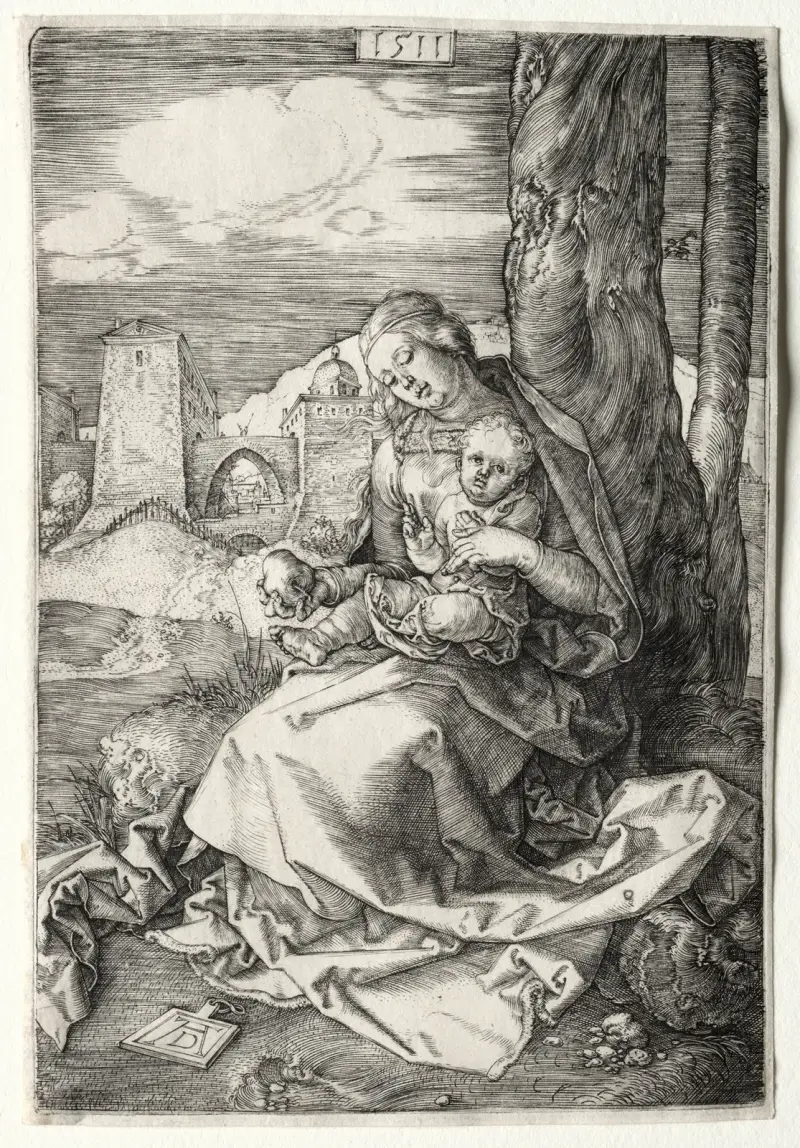 Jungfrun och barnet med päronet av Albrecht Dürer