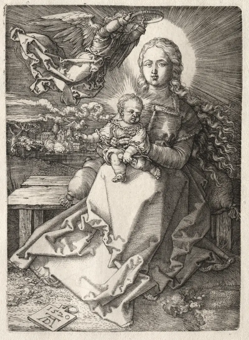 Virgin Crowned by an Angel av Albrecht Dürer