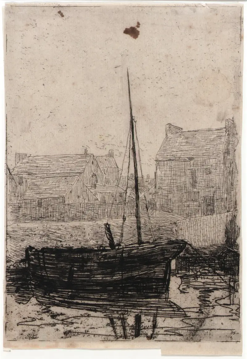 Båt förtöjd – Isle of Man av Julian Alden Weir