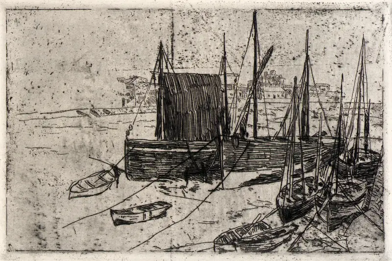 Båtar vid Port Erin – Isle of Man av Julian Alden Weir