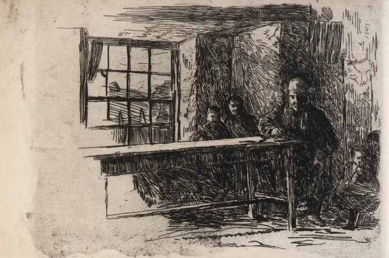 Fiskarkoja – interiör – Isle of Man av Julian Alden Weir
