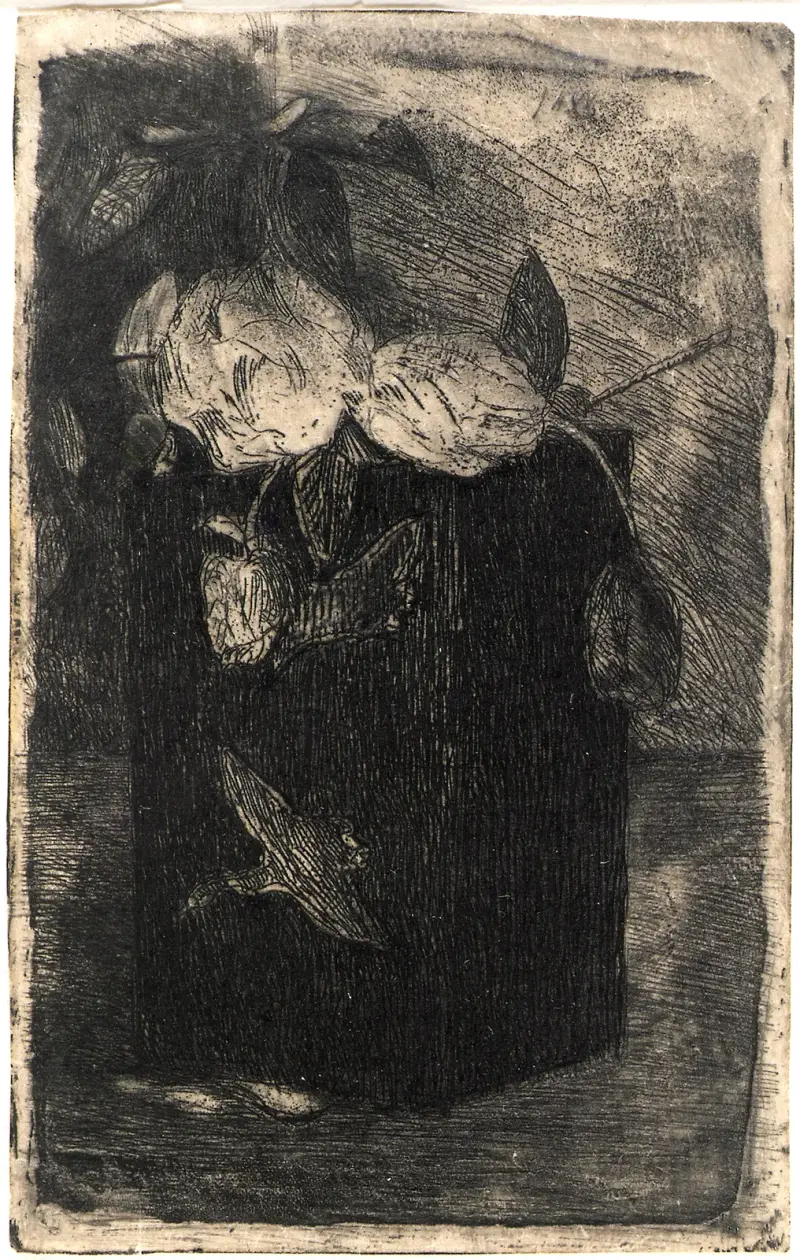 Blommor i japansk kruka av Julian Alden Weir