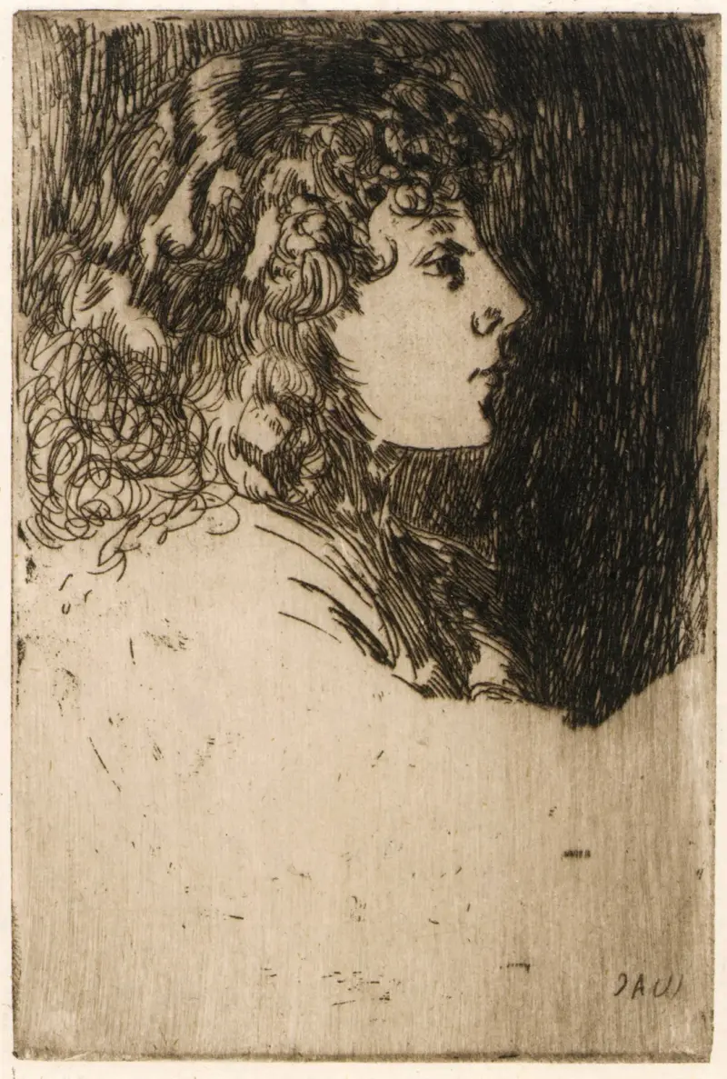 Litet huvud av Julian Alden Weir