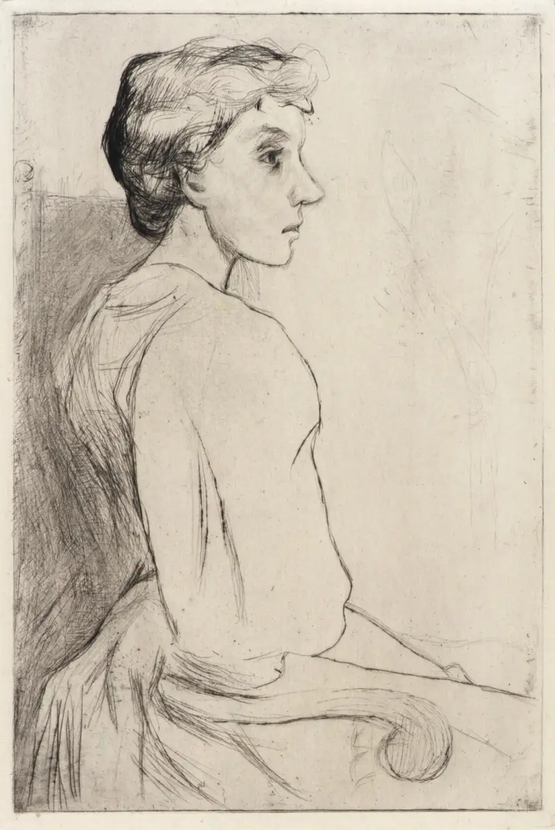 Porträtt av en kvinna av Julian Alden Weir