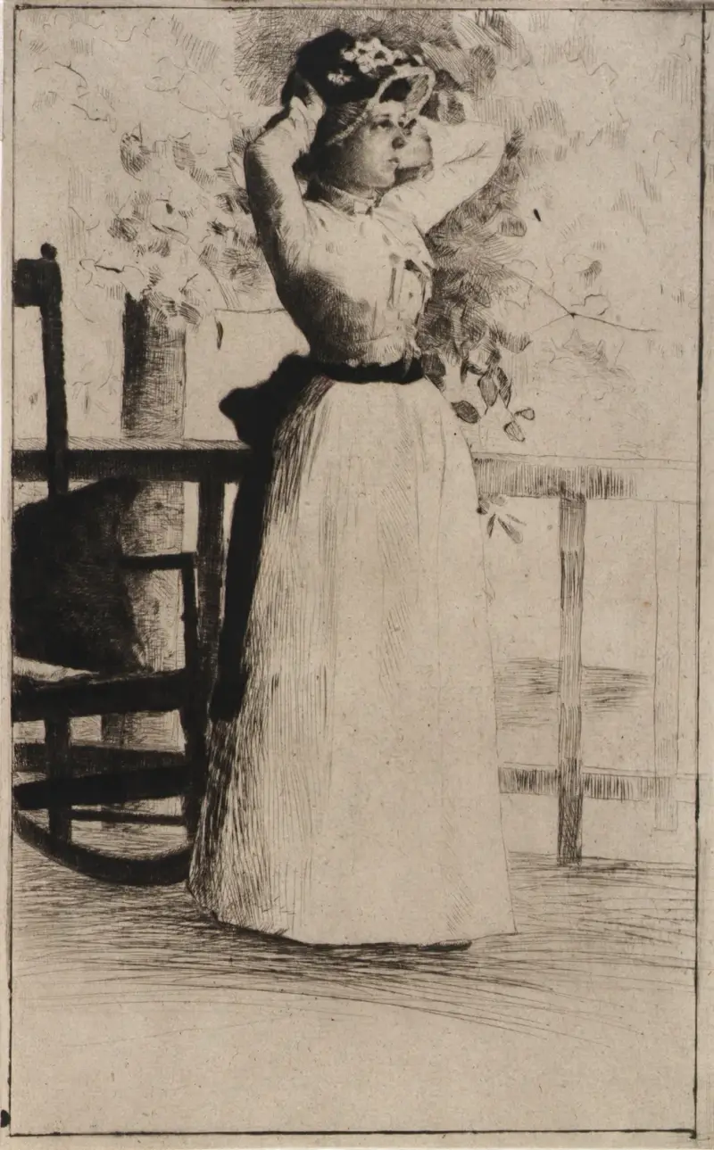 Porträtt av Miss Hoe av Julian Alden Weir