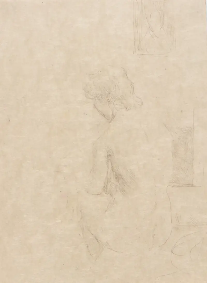 Sittande modell av Julian Alden Weir